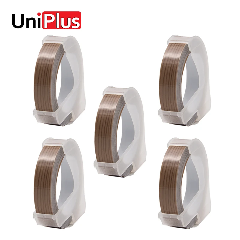 UniPlus 5 шт. Dymo 3D принтер этикеток 9 мм Дерево Цвет Совместимость для Motex E-101 M1610 принтер для этикеток Dymo тиснение 3D наклейки с буквами