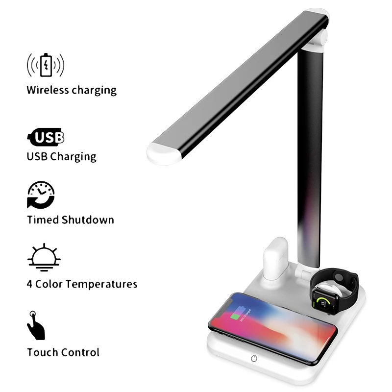 desk lamp with wireless charging