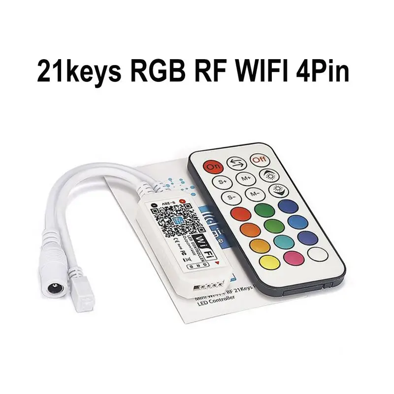 21 Keys LED IR RGB Controler Lights Controller RF Remote Dimmer DC 28V 4A For 3528 5050 Strip | Освещение