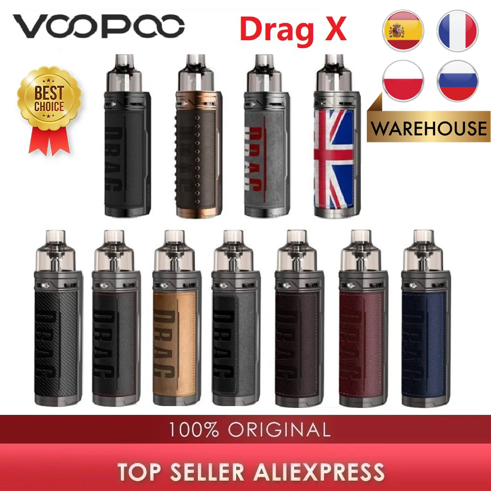 Оригинальный VOOPOO перетащите X мод под комплект с 4 5 мл Pod PnP-VM6 0.15ohm / PnP-VM1 0.3ohm катушки