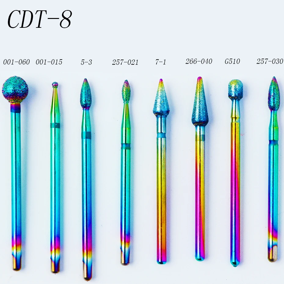 1 шт. сверла для ногтей, алмазные фрезы для ногтей, кутикулы хамелеон, фрезы для маникюра, педикюра, LE1514-2
