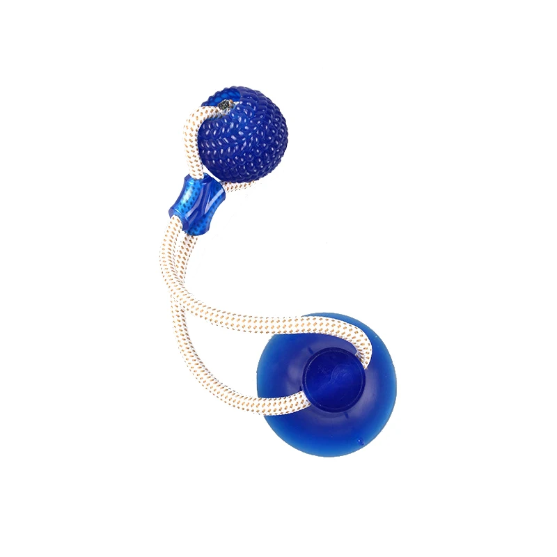 Blue Игрушки для домашних животных, молярные укусы, многофункциональные, самоиграющиеся, TPR мяч, собачья веревка, игрушка с присоской, молярная игрушка для собак, Чистка для обучения чистке зубов - Цвет: Blue