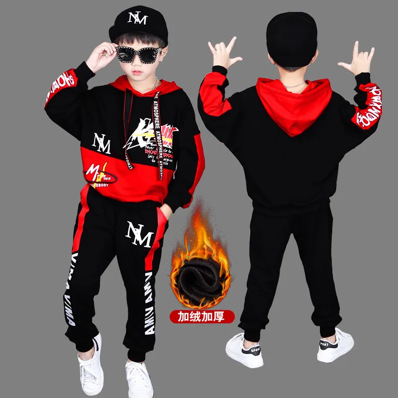 Autumn Spring Kids Clothes Boys 6 7 8 9 10 11 12 13 14 Years Boys Clothing Set Sports Suit Boys Hooded Jacket And Pants Outfits (12)
