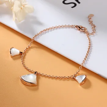 

New Fashion Lady White Mother of pearl Shell paved Genuine 925 Sterling Silver Bracelet Women Jewelry