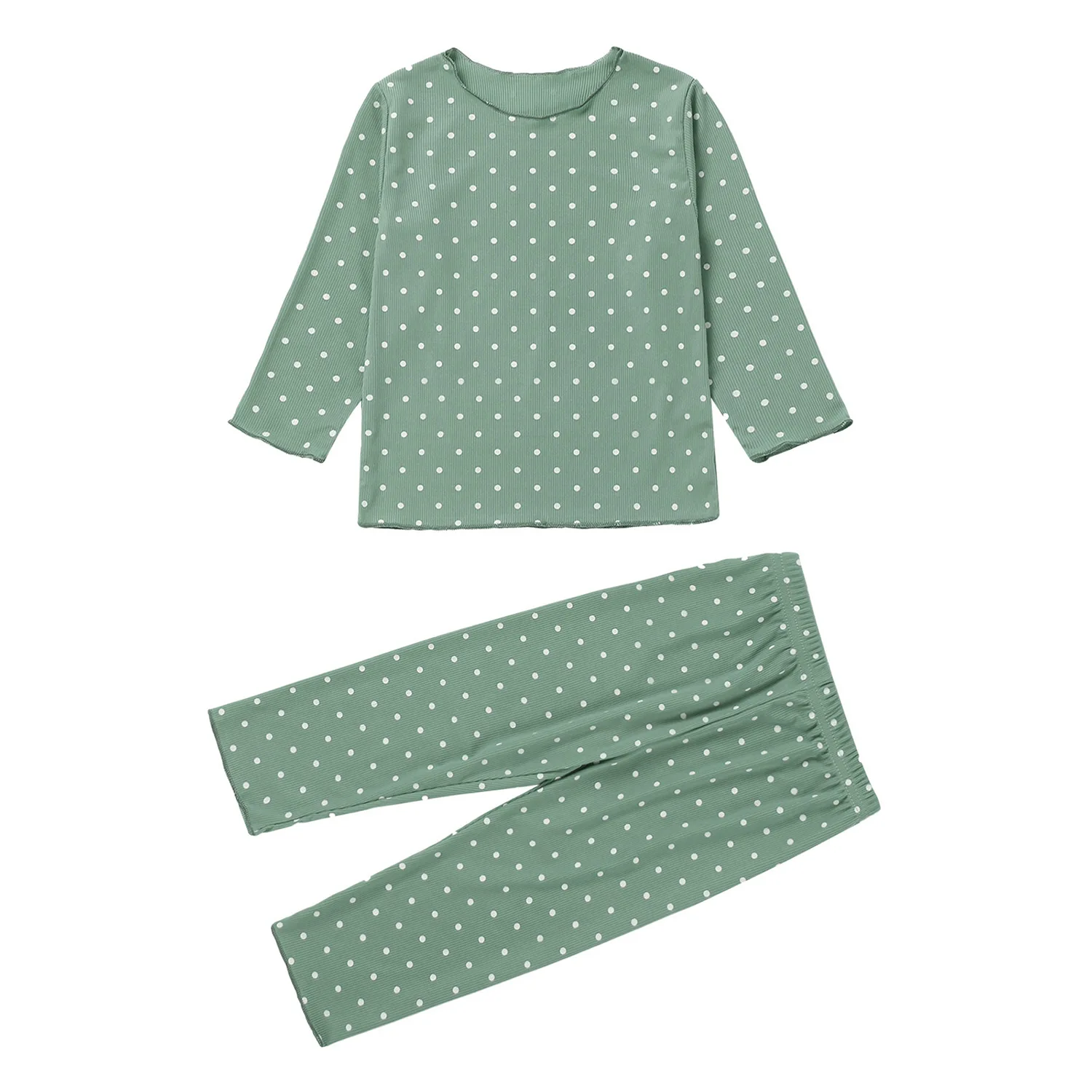 

2021 Kids Boys Girls Cotton Pajamas Set Boys Girls Home Wear Clothes Children Polka Dots Print Casual Sleepwear Pyjamas 0-5Y