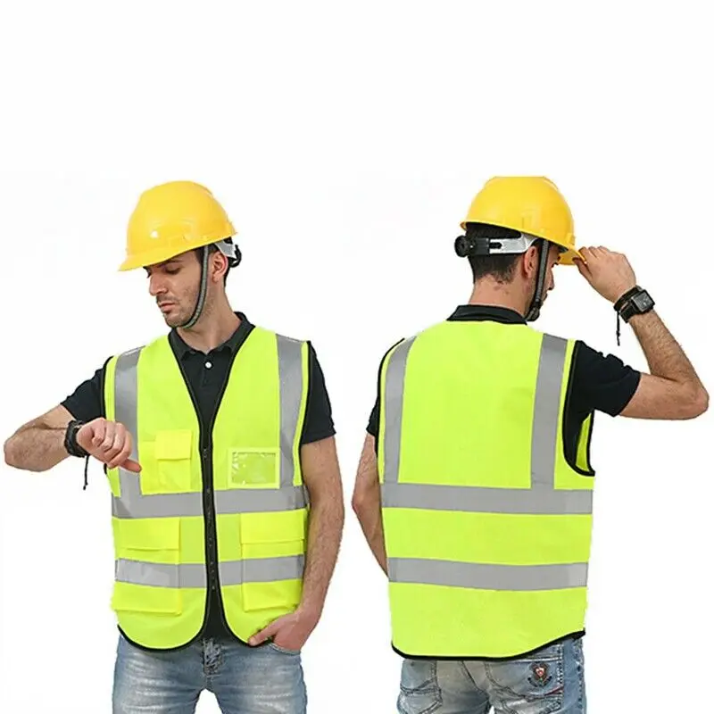 

Multi-pocket Reflective Vest High Visibility Waistcoat With Phone & ID Pockets