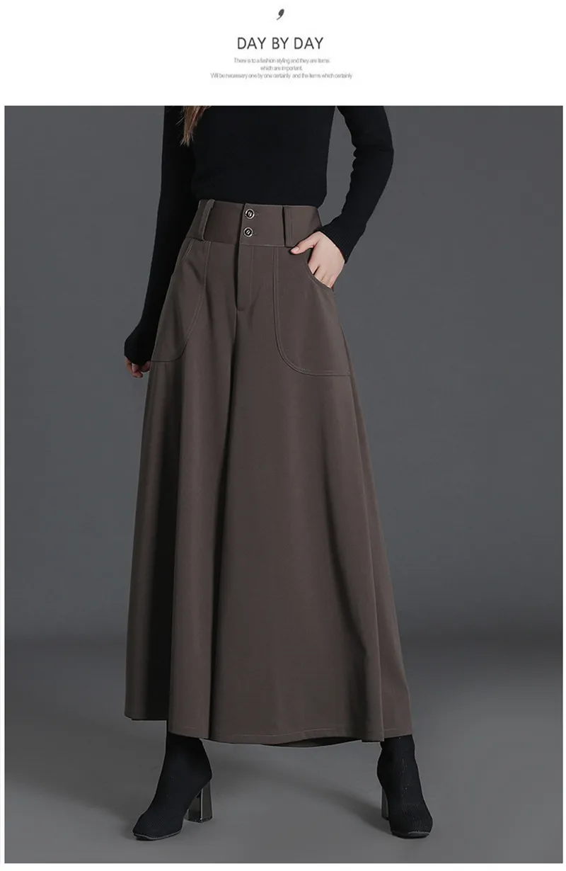 Fashion Women Pants Spring Autumn Wide Leg Trouser For Women High Waist Loose Button Pants Plus Size 4xl Outwear OL H286
