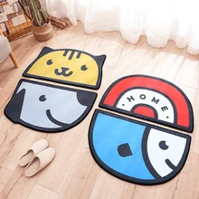С изображением милых животных, полукруглые дома Ванная комната хорошо впитывают воду, нога не скользит коврик дверной 50x80 см