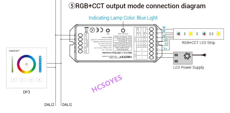 MILIGHT DL5 5 в 1 светодиодные ленты контроллер DALI DL-DOW25 25 Вт RGB+ CCT светодиодный светильник DL1 DP1 DP2 DP3 пульт дистанционного управления питания