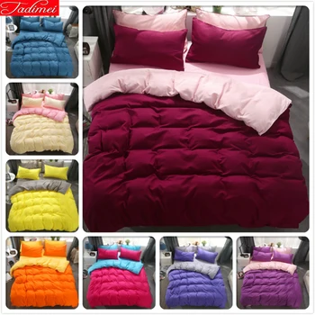 

Claret Plain Colour Soft Cotton Bedding Set Kids Child 3pcs/4pcs Bed Linens Single Twin Queen King Full Double Size Duvet Cover