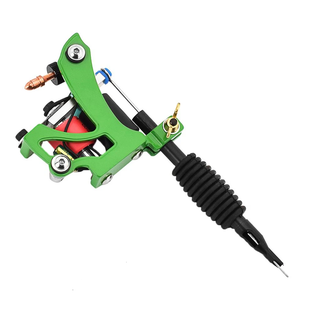 Aluminum Alloy 10 Wraps Coils Tattoo Machine Gun For Liner Shader Green