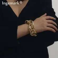 Boho Панк, тяжелый металлический массивный браслет на цепочке, браслет на запястье, Женская повязка, стимпанк, мужской браслет с замком, витой браслет, ювелирные изделия для пары друзей