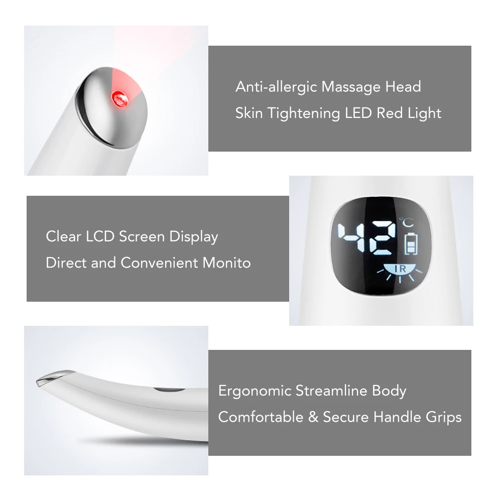 Caneta de Aquecimento Cuidados com os Olhos Cuidados com os Lábios Bolsa do Olho Cuidados com a Pele Elétrica Olho Massagem Massageador Anti Rugas Envelhecimento Remover Dispositivo Ferramentas 9 os olhos cuidados com os lábios remover