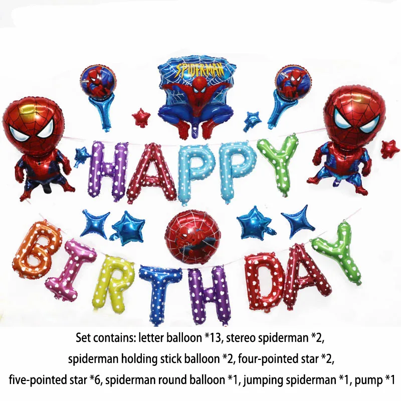 Marvel Мстители игрушки Человек-паук Капитан Америка детские украшения на день рождения праздник алюминиевая пленка воздушные шары 2A02