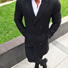 MoneRffi, классический мужской Тренч, модное деловое мужское длинное пальто, Осеннее однотонное двубортное приталенное пальто, мужская одежда