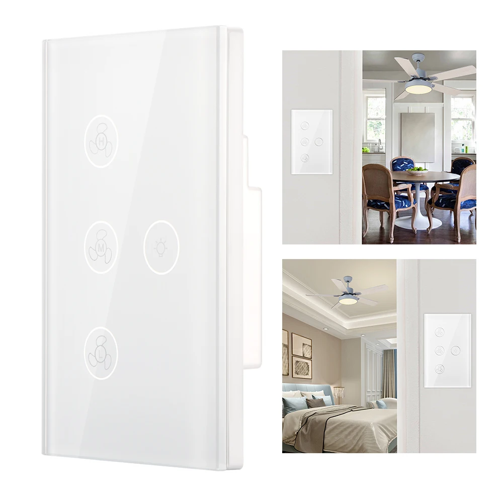 

Smart Wifi Switch for Fan Light Compatible for Alexa Google Home Smart Life App Control