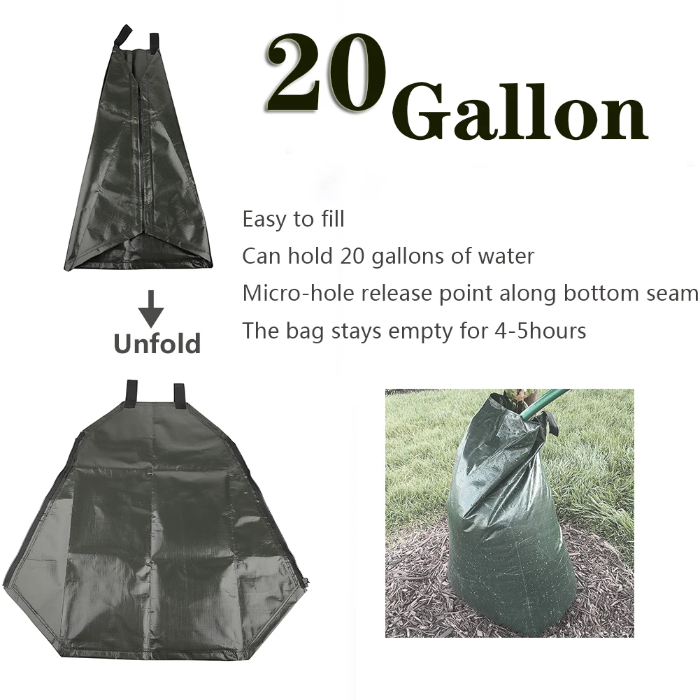 20 Gallon Garden Plants Hanging Dripper Bag Reusable Large Agricultural Tree Watering Bag Slow Release Drip Irrigation Tool