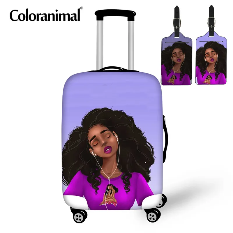 HMB4231- 2Z24 Coloranimal Cute Black Art African Gir 3 шт. комплект защитный чехол для багажа подходит для 18-30 дюймов пыленепроницаемый Эластичный Чемодан Сумка - Цвет: HMB4231- 2Z24