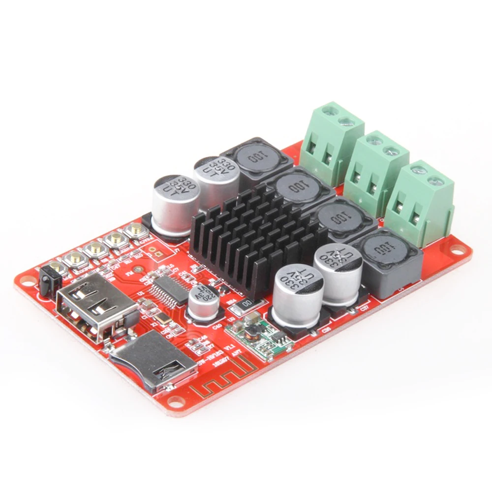 

TPA3116 2*50W Wireless Power Amplifier Board Bluetooth 4.0 Audio Receiver Board Stereo Amplifier Module with Remote Control