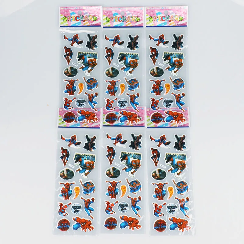 6 листов 27 стиль не повторять наклейка Марвел Человек паук Железный человек VSCO Капитан Америка Мстители 3D пузырь пышные детские игрушки для мальчиков - Цвет: F745-6