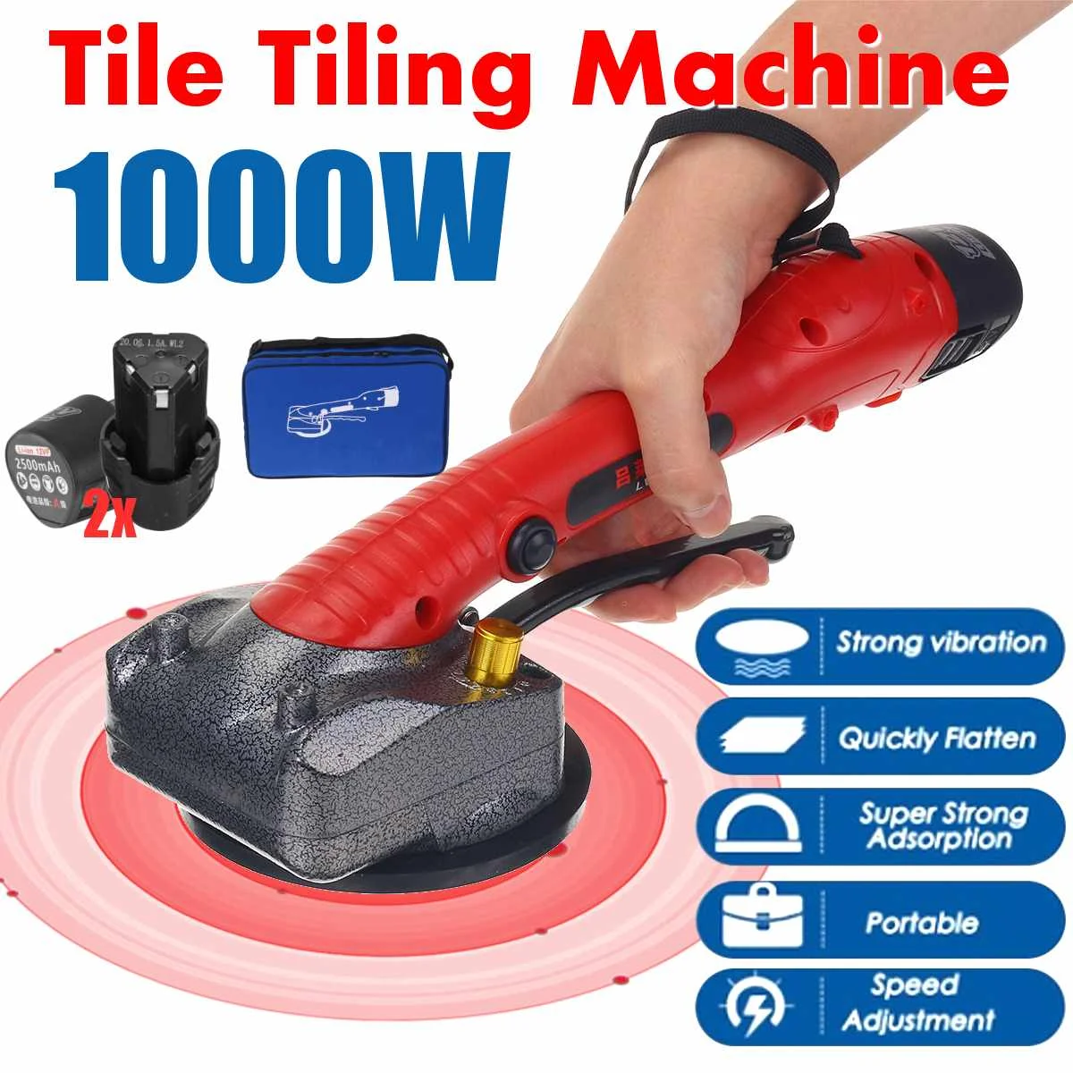 Tile Vibrator Suction Cup 12V Portable Floor Laying Machine Leveling Tool 180W Tile Vibrator Suction Cup 12V Portable Floor Laying Machine Leveling Tool 180W