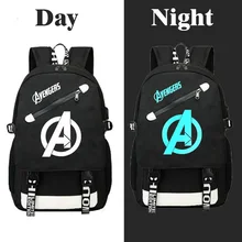 Аниме Супер герой мстители сумки рюкзак мужская светящаяся школьная сумка Usb зарядка Многофункциональный водонепроницаемый дорожная сумка