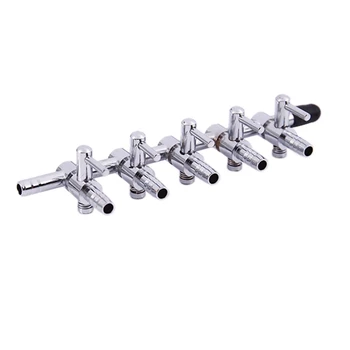 

5-Way Outlet Metal Aquarium Air Valve Distributor Splitter with 5mm Tube Diameter