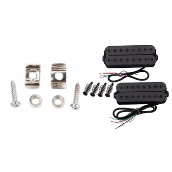 

SEWS-2 Pcs Guitar Roller Cord Tree Guide Retainer Spacer Screw & 2Pcs 8 Strings Neck Bridge Pickup Humbucker 18/20K