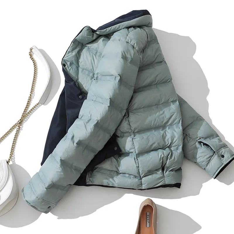 Kopen Fitaylor Winter Vrouwen Dubbelzijdig Donsjack Stand Kraag Witte Eendendons Jas Double Breasted Warme Korte Sneeuw Uitloper