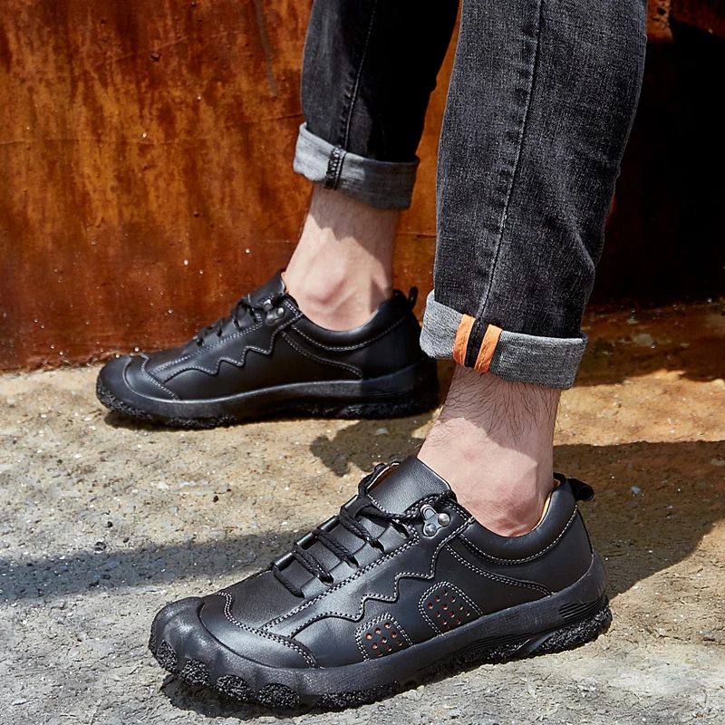 Vancat New Big Size 38-48 Men Casual Shoes Loafers Spring Autumn Mens Moccasins Shoes Genuine Leather Men's Flat shoes Men shoes