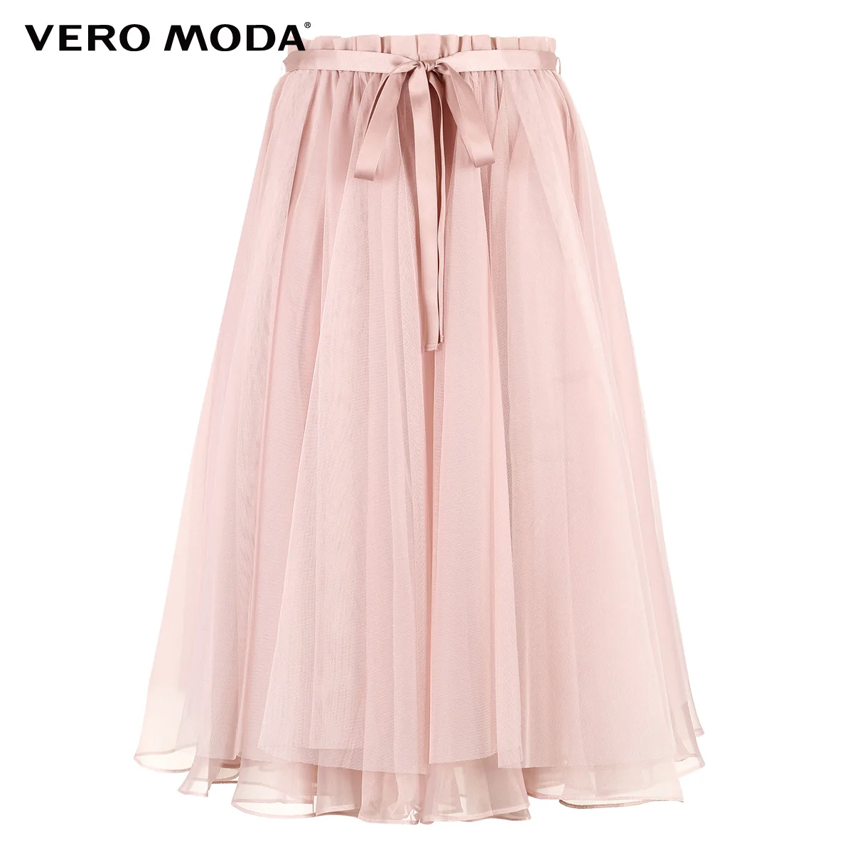 Vero Moda Новая Женская эластичная талия Однотонная юбка Gauzy | 319116546