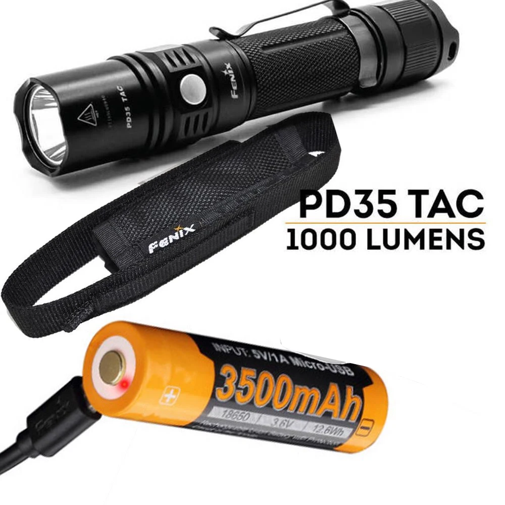 Fenix PD35 TAC 1000 люмен CREE XP L светодиодный тактический фонарь с ARB L18 3500U литий ионной