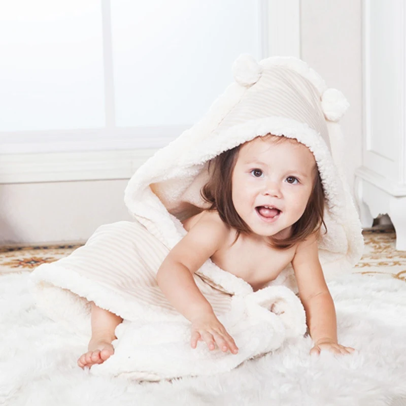 Мультфильм новорожденных Пеленальное Одеяло толстый конверт для ребенка плюс бархатный детский спальный мешок зимний спальный мешок конверт для новорожденных