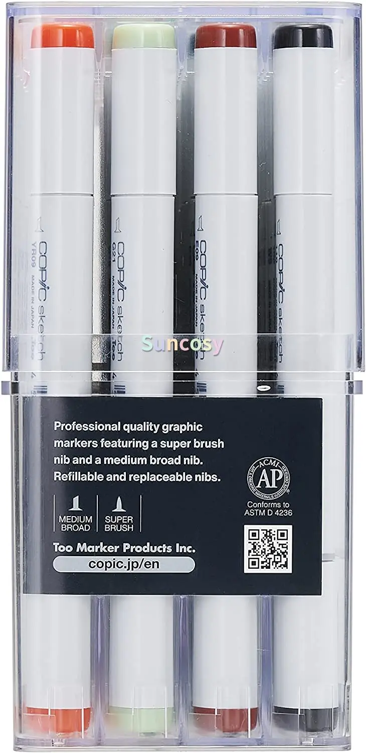 Copic Marker 72-piece Sketch Set A, Refillable Markers With