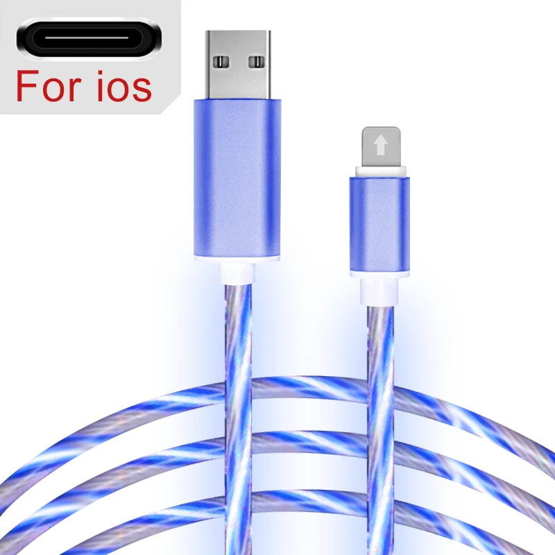 1 м кабель type-C для Xiaomi Redmi Note 8 Pro Micro USB кабель для huawei Honor 8X9X20 Кабель для быстрой зарядки для iPhone 11 Pro Max - Цвет: Blue For IOS