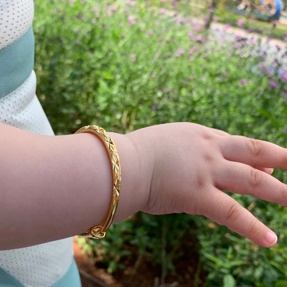 Ethlyn 2pcs/lot  Ethiopian /Arab/African Lucky Stars Baby Kids Children  Gold Color Birthday Bangle Bracelet Jewelry Gift B151 3