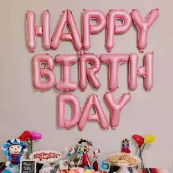 16 дюймов Розовая надпись с днем рождения воздушные шары баннер фольги Воздушные шары День рождения украшения дети взрослые Алфавит