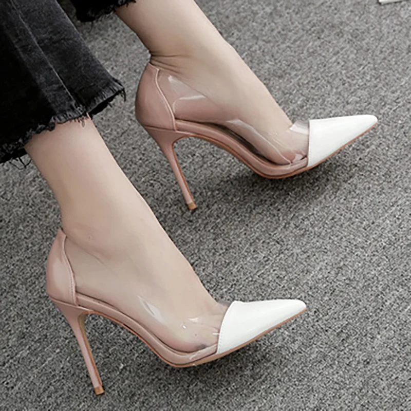 Женские туфли лодочки женская обувь прозрачная на высоком каблуке свадебные