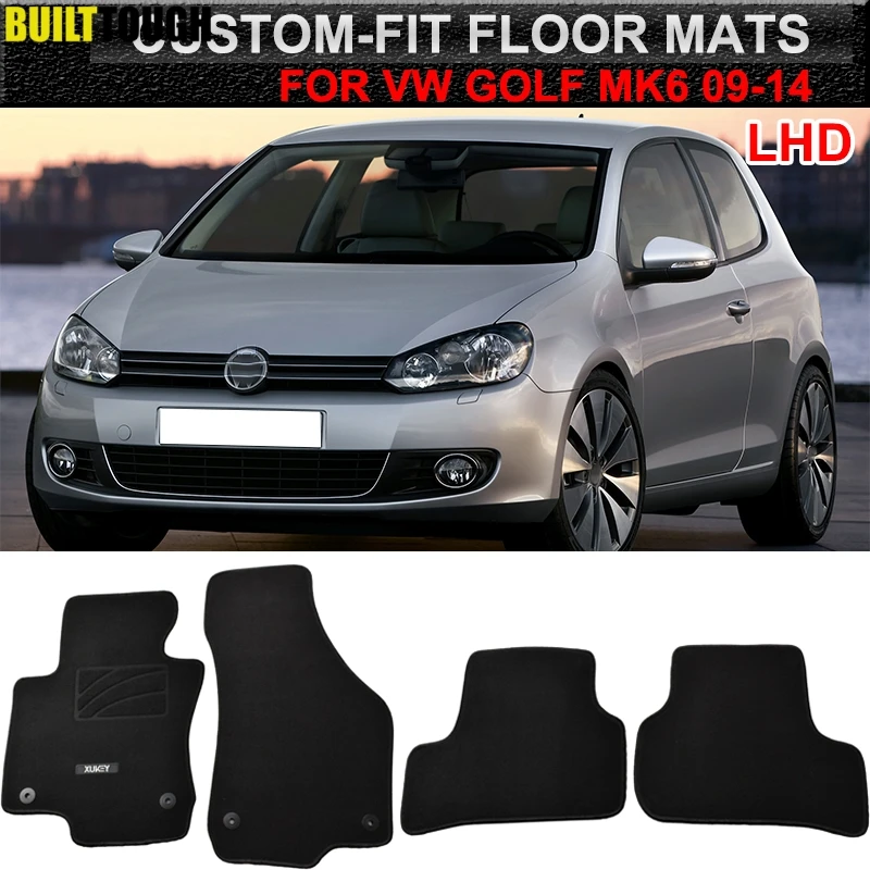 Автомобильный коврик для VW Golf Mk6 GTI 2008 2013 LHD коврики подкладка нейлоновая