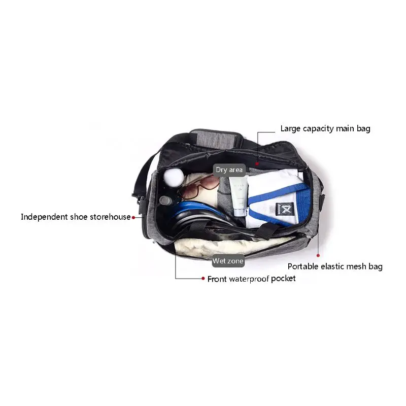 Спортивная сумка для спортзала для мужчин и женщин Водонепроницаемая дорожная сумка для путешествий сумка для багажа с мокром карманом и обувью Compart для мужчин t