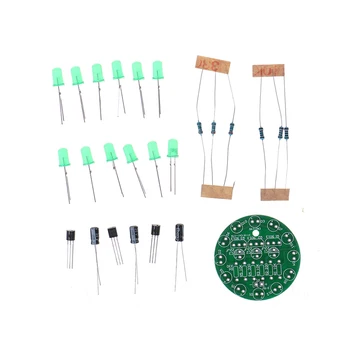 

1 Set DIY Electronic Kit Set LED Round Water Light Production Kit for Skill Training Soldering Practice Parts Lamp Accessory