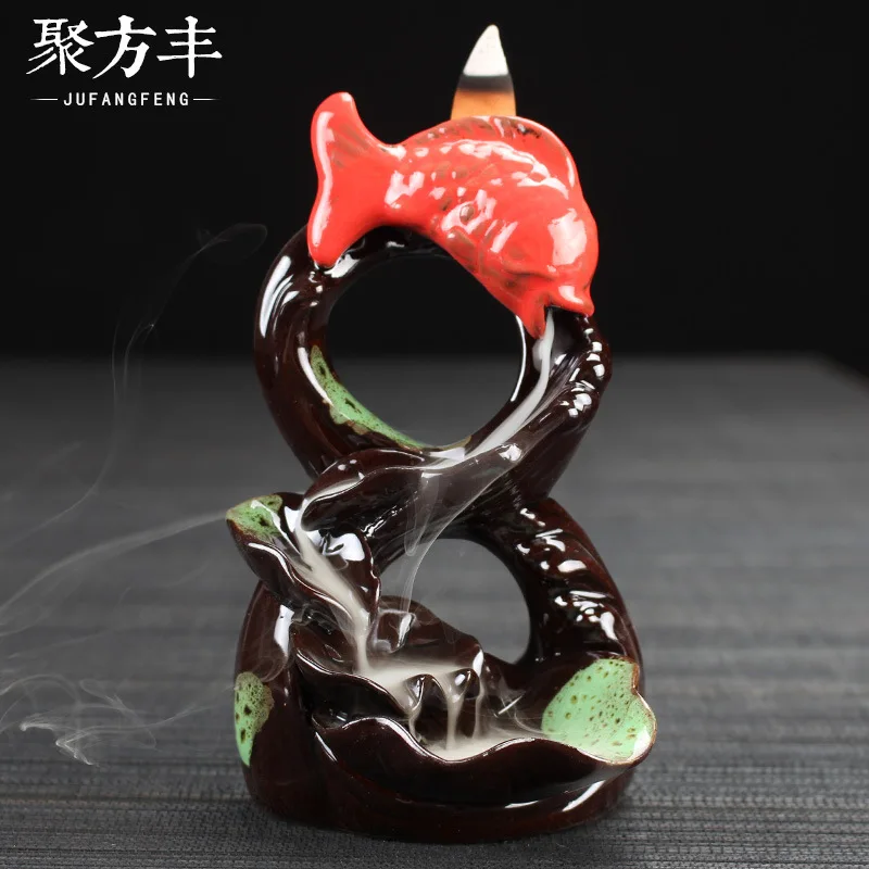 

Decoracion Hogar Incenso Have Fish Ceramics Handicraft Furnishing Articles Poly Fang Feng Straight Home Fragrance Furnace Batch