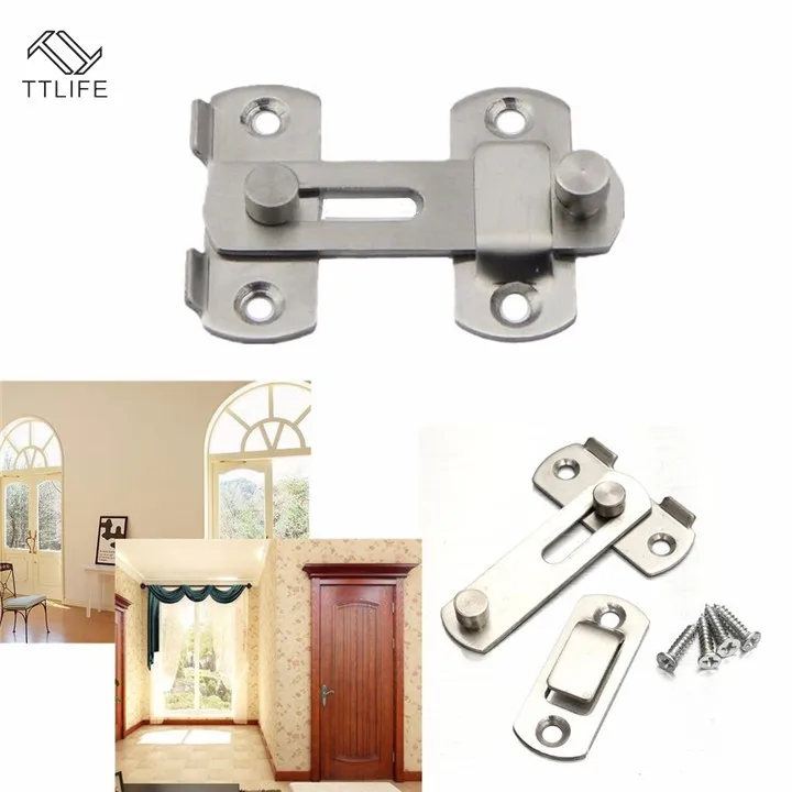 TTLIFE Hasp Latch Stainless Steel Hasp Latch Lock Sliding Door lock for Window Cabinet Fitting Room Accessorries Home Hardware