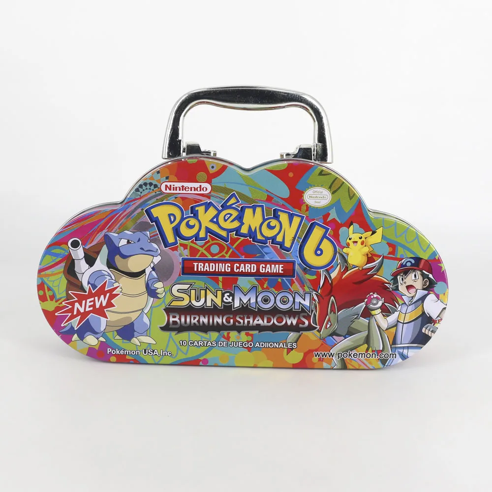 Takara Tomy Pokemon, карточная игра, коллекция, настольные карты, боевые игрушки, металлическая коробка, 115 карт для детей, подарок