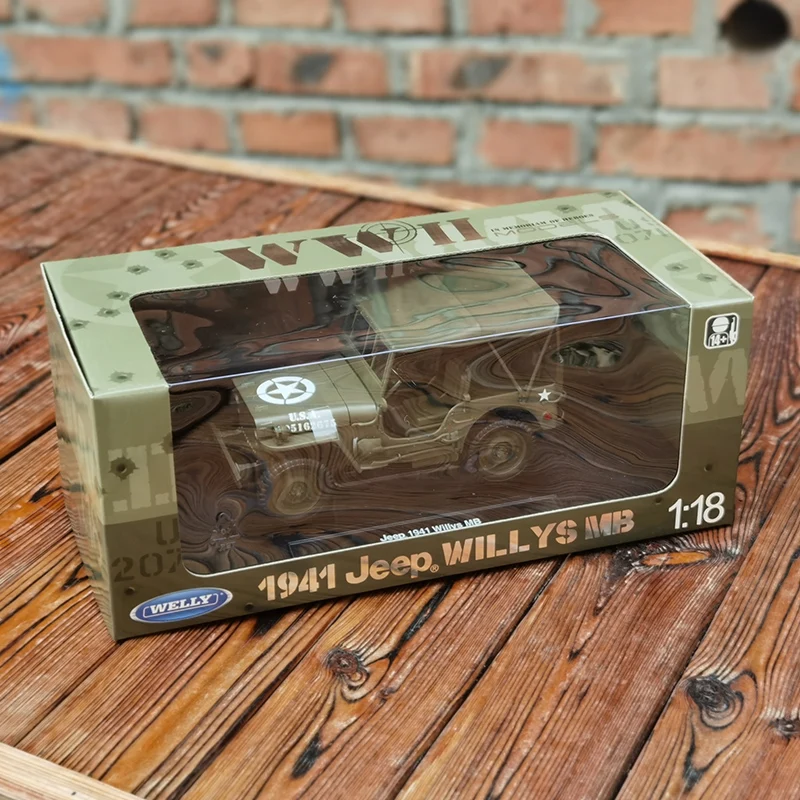 Welly 1:18 Виллис Jeep армейского зеленого цвета новинка брелок для автомобильных