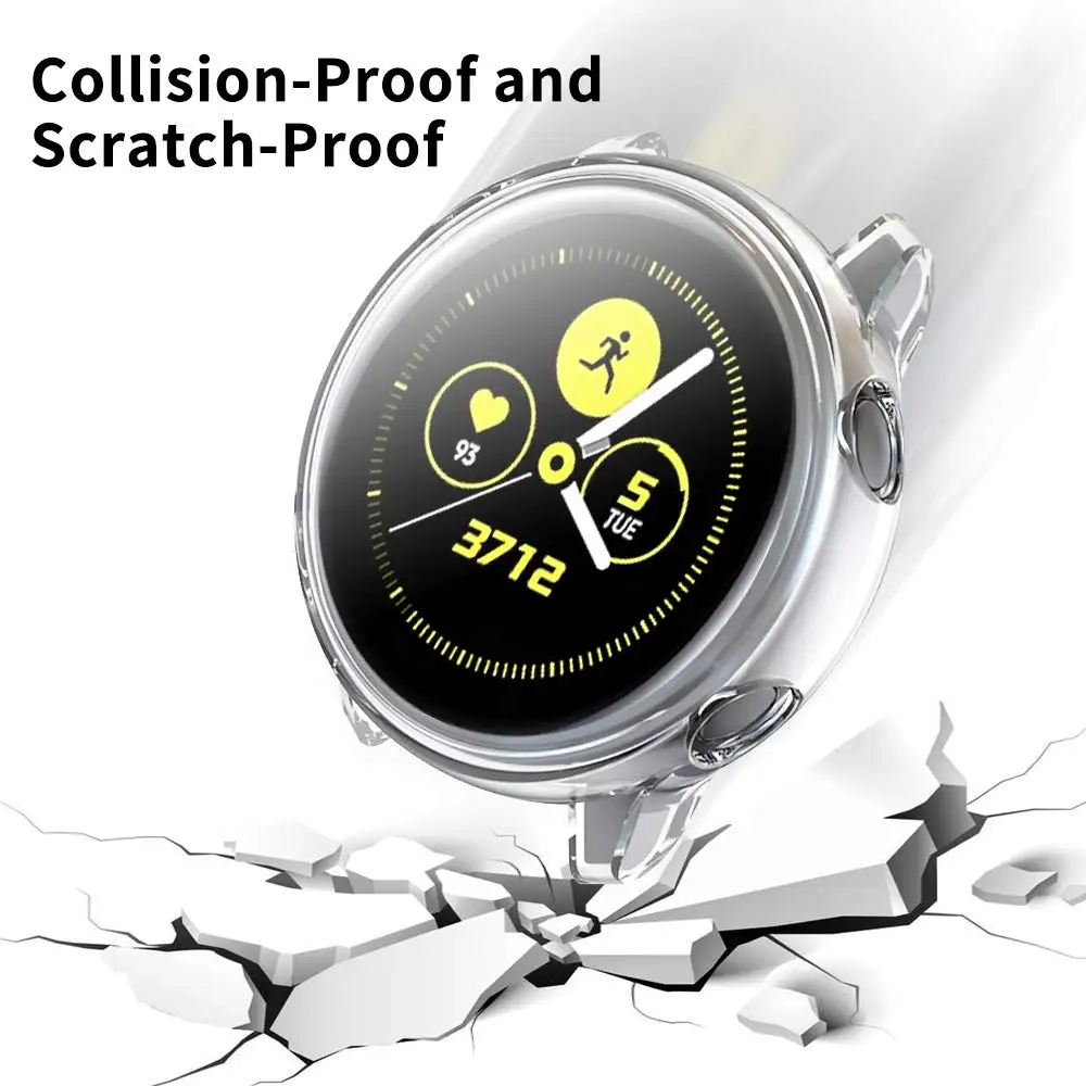 2в1 защита экрана+ чехол для samsung Galaxy Watch Active 2 40 мм 44 мм бампер HD полное покрытие Защитная крышка Coque Active2