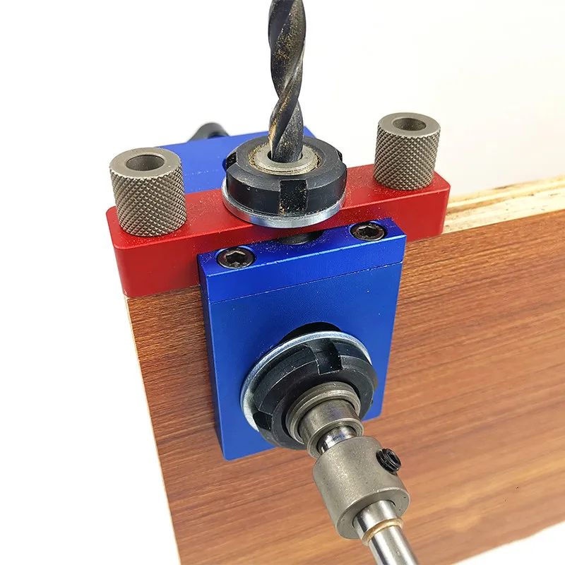 Woodworking Doweling Jig Pocket Hole Drilling Locator Jig Kit W/ 8/10mm