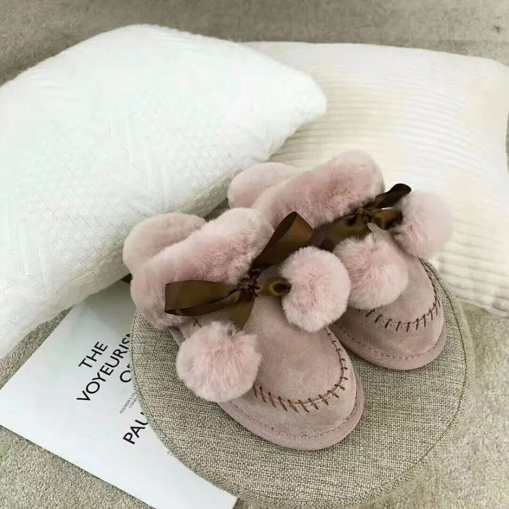 Тапочки из натуральной овечьей кожи; Модные женские зимние тапочки; женские теплые домашние тапочки; высокое качество; мягкая шерсть; женская домашняя обувь