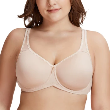 

Women's Seamless Full Coverage Underwire Lightly Padded Non-Convertible StrapsBasic T-shirt Bra 32 34 36 38 40 C D DD E F