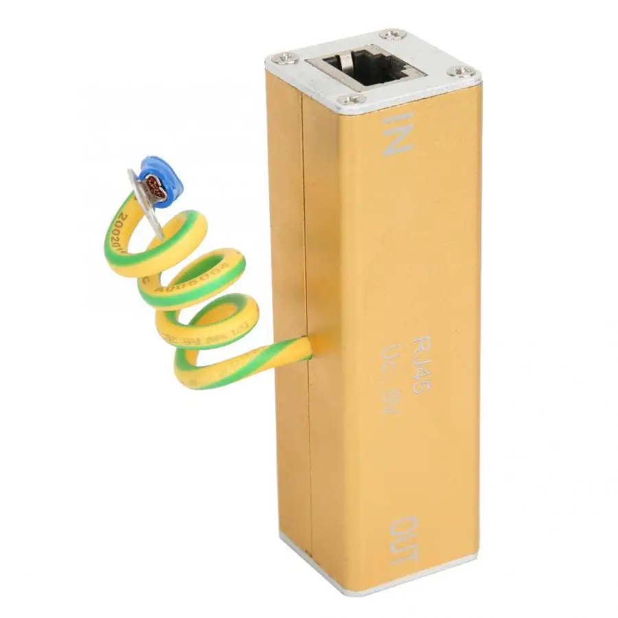 

6V Network Surge Protector Gold RJ45 Connector Arrester Protection Electrical Equipment